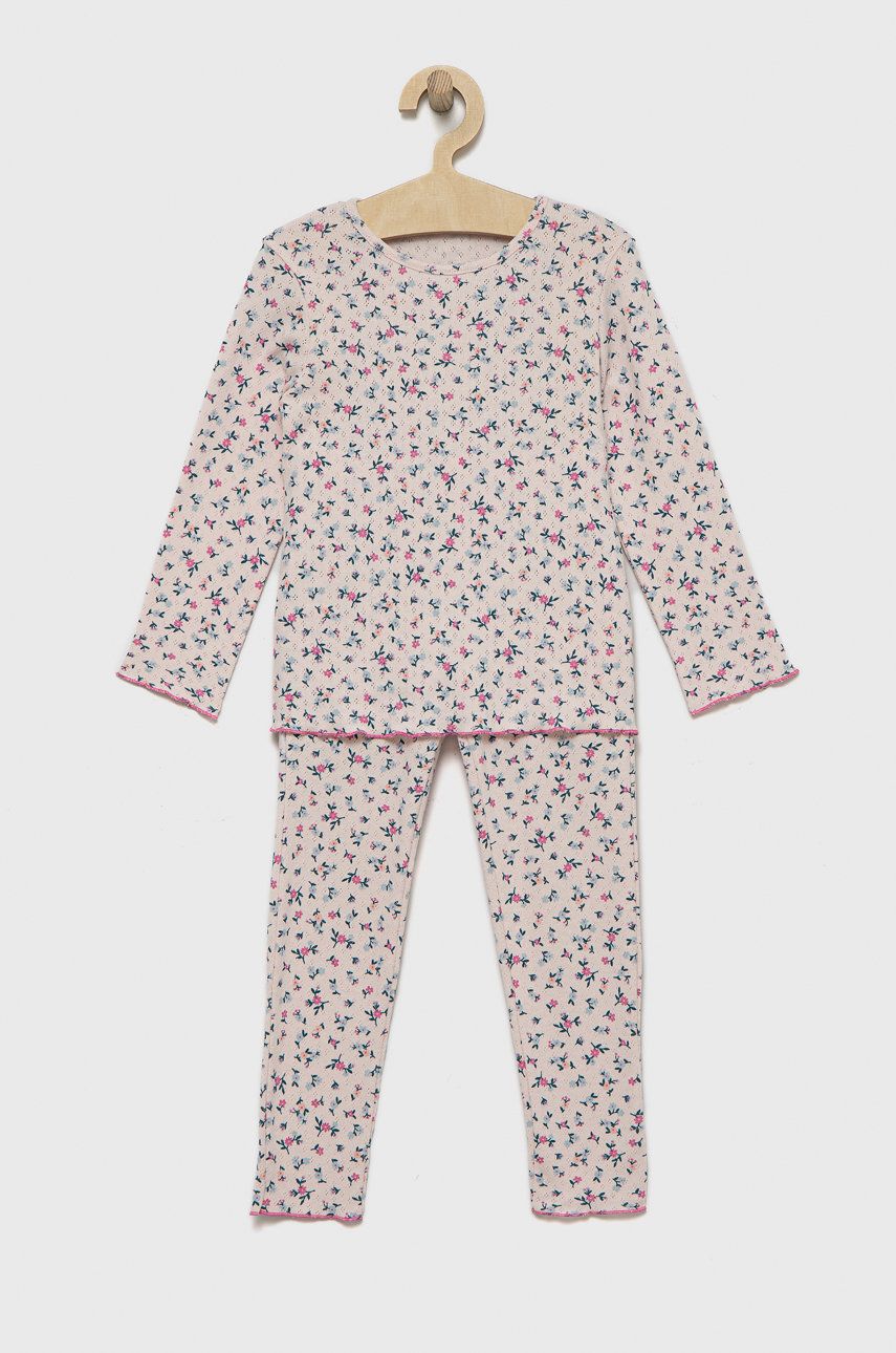 United Colors of Benetton pijamale de bumbac pentru copii culoarea roz, modelator