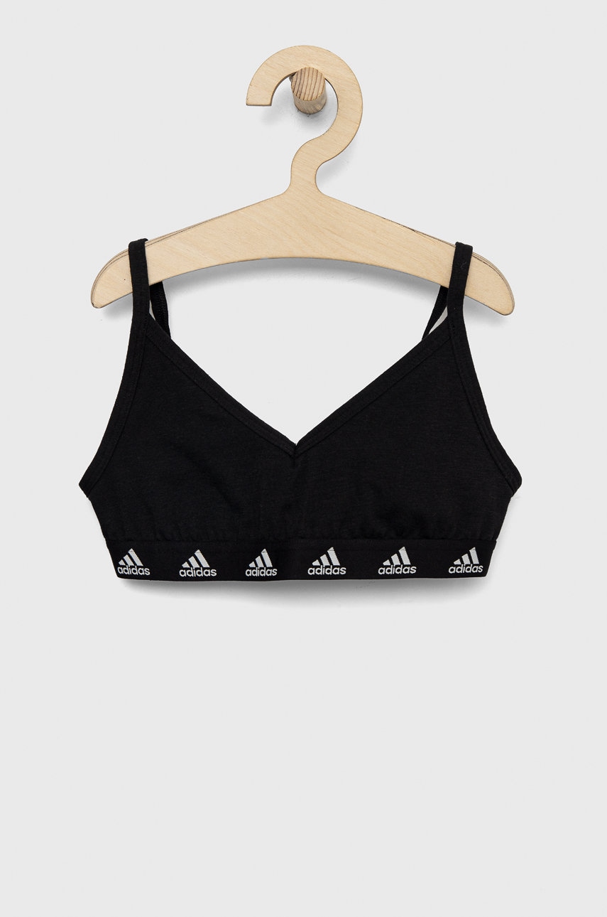 Дитячий бюстгальтер adidas колір чорний Дитячий бюстгальтер adidas колір чорний