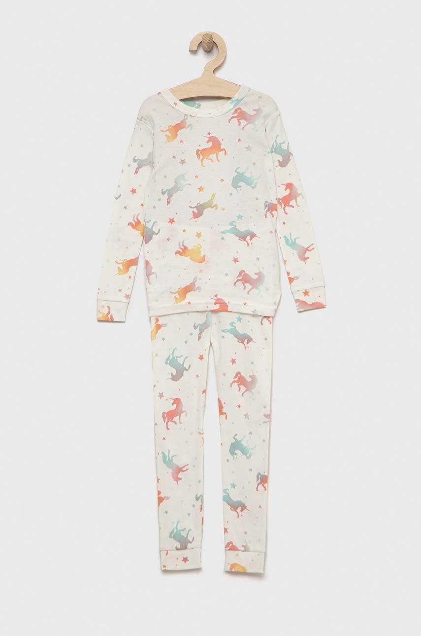 GAP pijamale de bumbac pentru copii culoarea alb, modelator