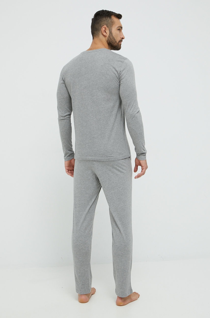 

Хлопковая пижама Jack & Jones цвет серый меланж