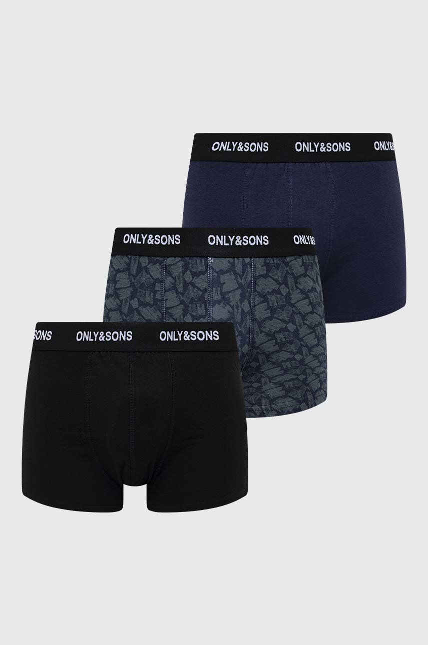 Only & Sons bokserki 3-pack męskie kolor niebieski
