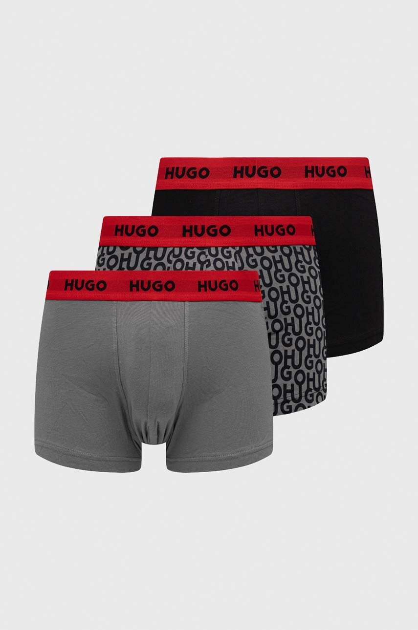 HUGO boxeri 3-pack barbati, culoarea rosu