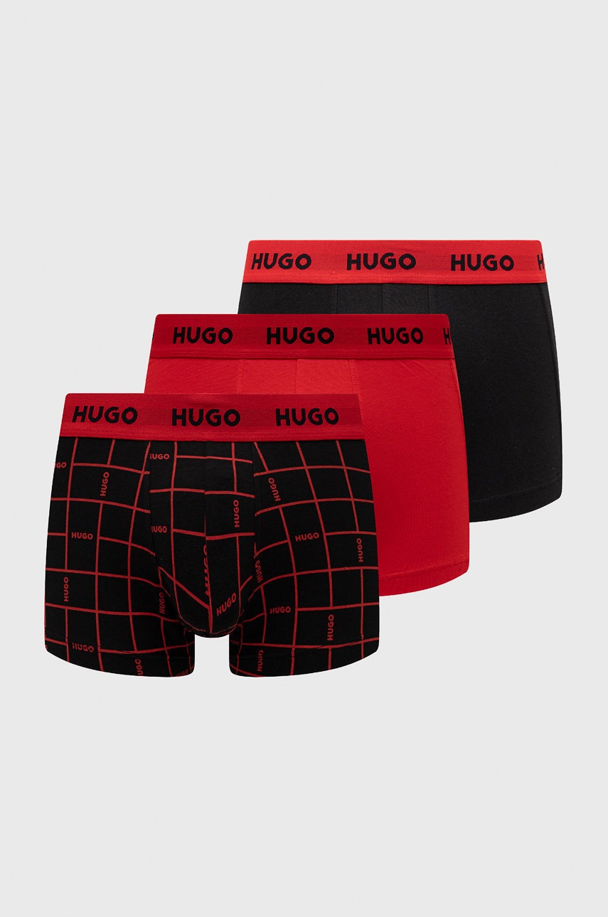 

Боксерки HUGO (3-pack) в червено, Червен