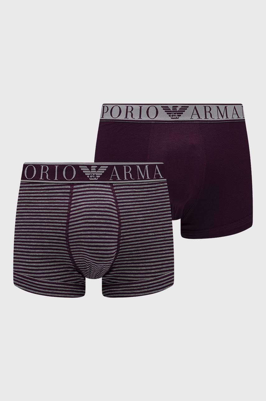Emporio Armani Underwear Boxeri 2-pack Barbati, Culoarea Violet