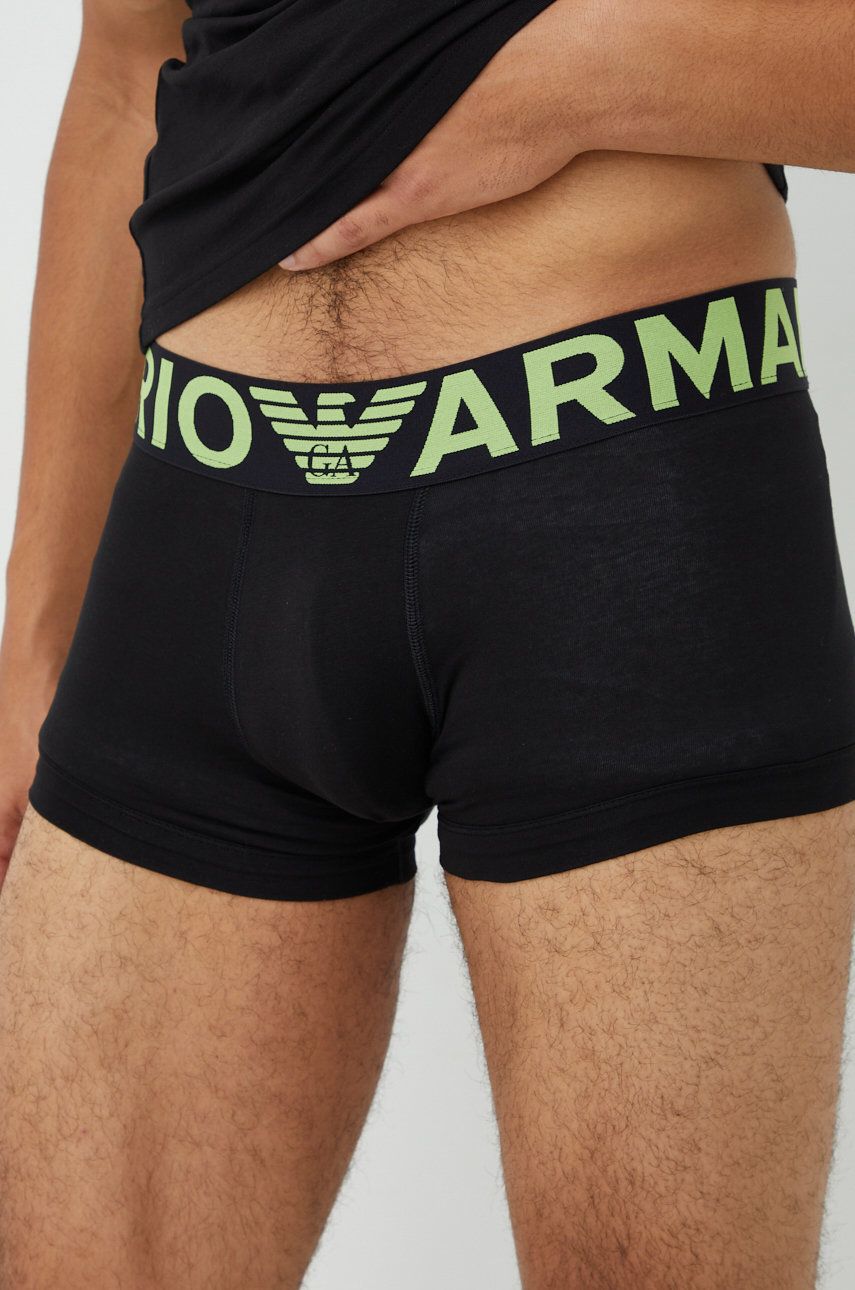 Emporio Armani Underwear Pijama Barbati, Culoarea Negru, Neted