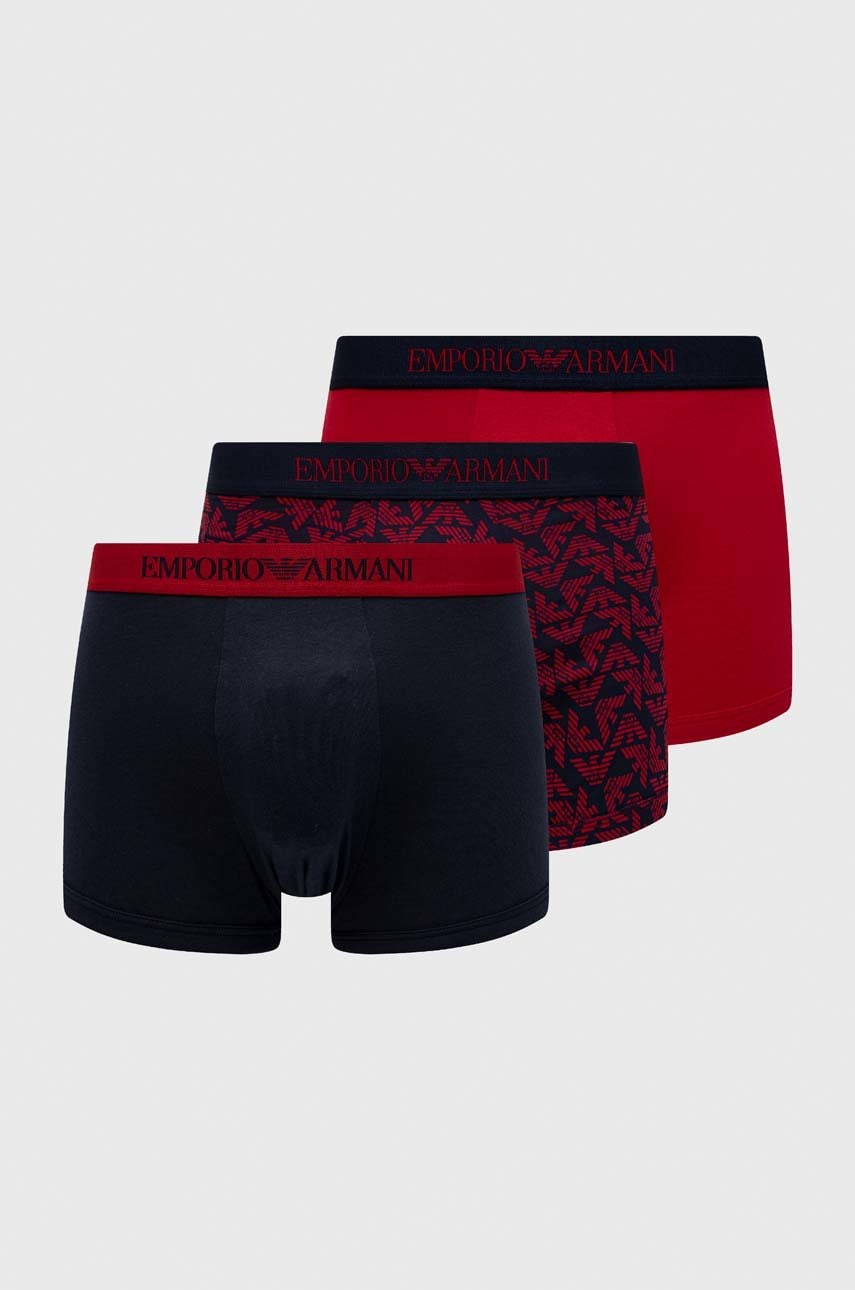Emporio armani underwear boxeri de bumbac 3-pack culoarea albastru marin