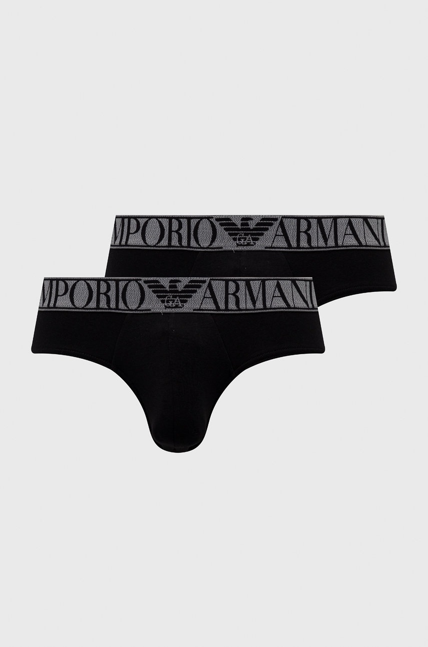 

Слипове Emporio Armani Underwear (2 чифта) в черно, Черен