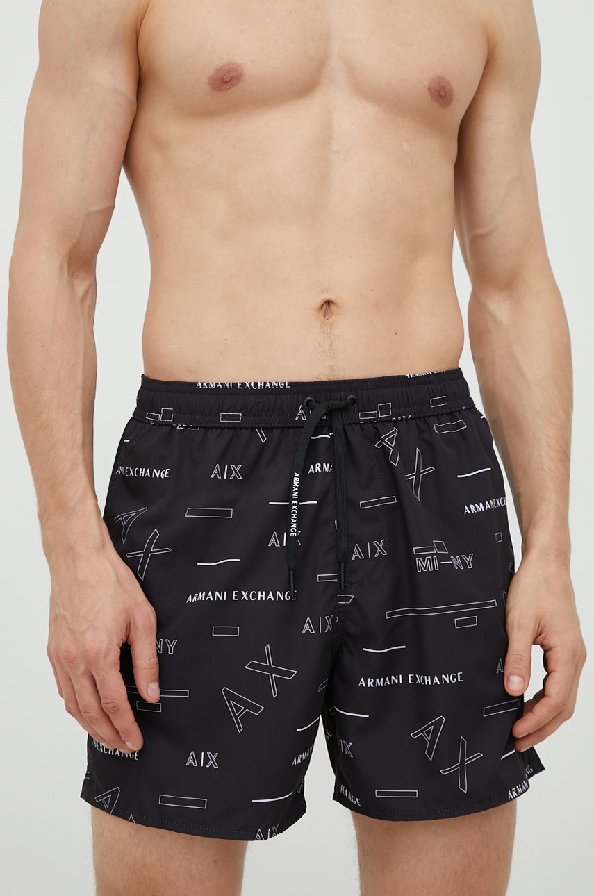 

Плувни шорти Armani Exchange в черно, Черен