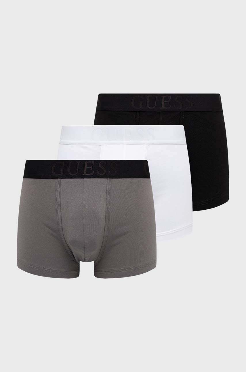 Boxerky Guess 3-pack pánské, černá barva - černá -  95% Bavlna