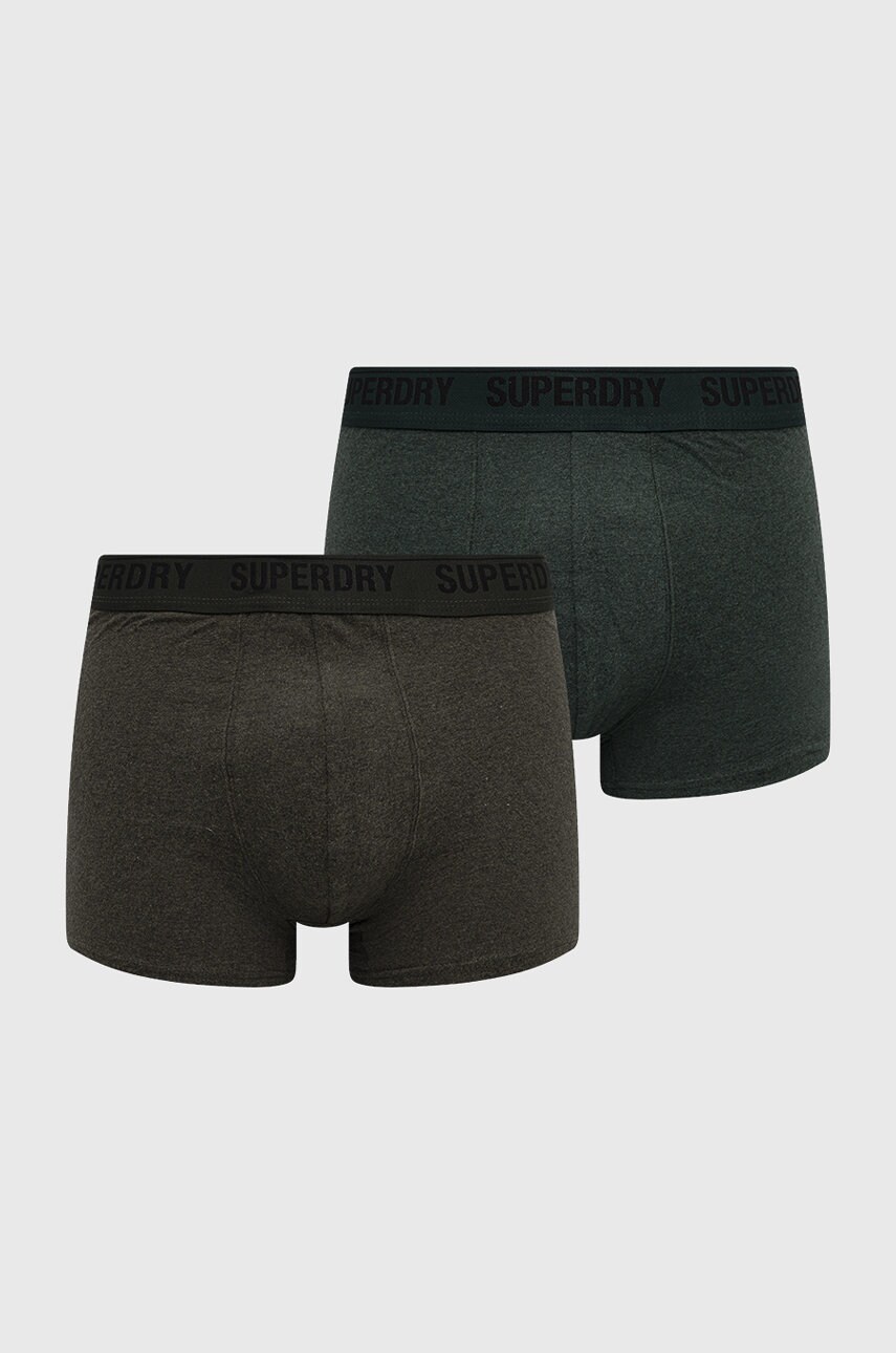 Superdry boxeri 2- pak barbati, culoarea verde