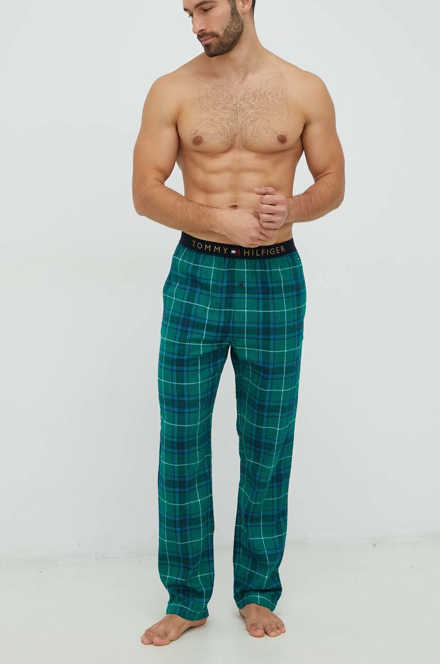 Tommy Hilfiger spodnie piżamowe męskie kolor zielony wzorzysta