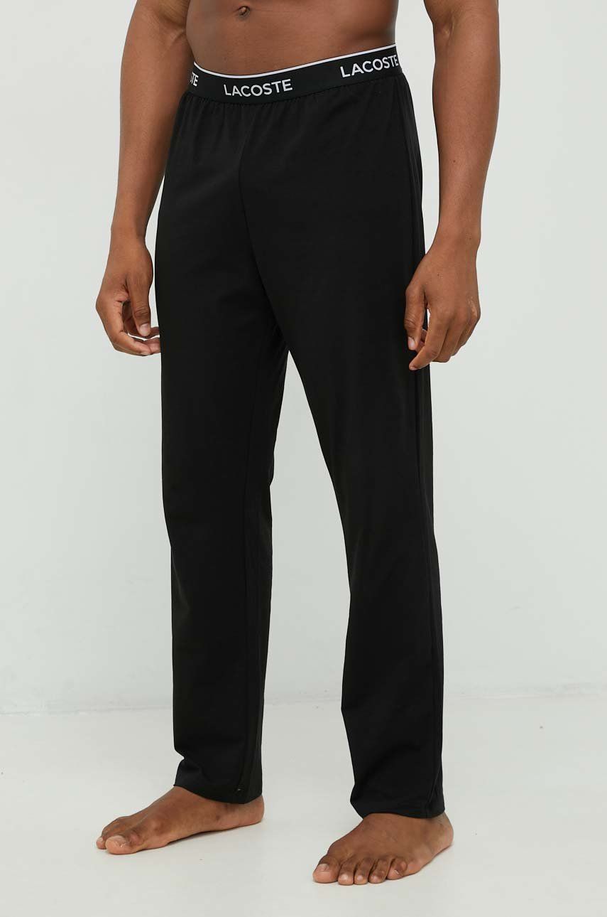 Lacoste pantaloni de pijama barbati, culoarea negru, neted answear.ro imagine noua