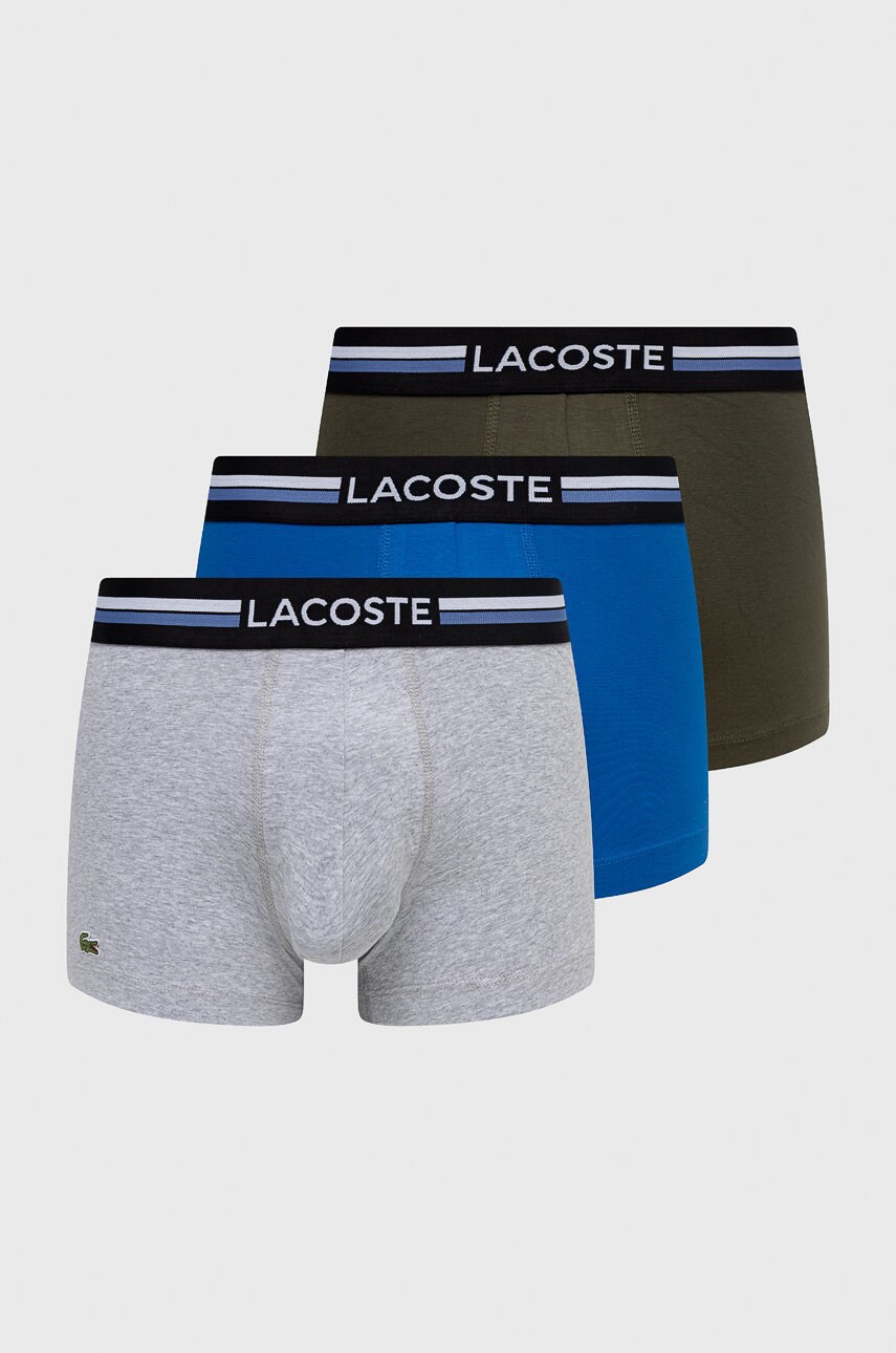 Lacoste boxeri 3-pack barbati, culoarea gri