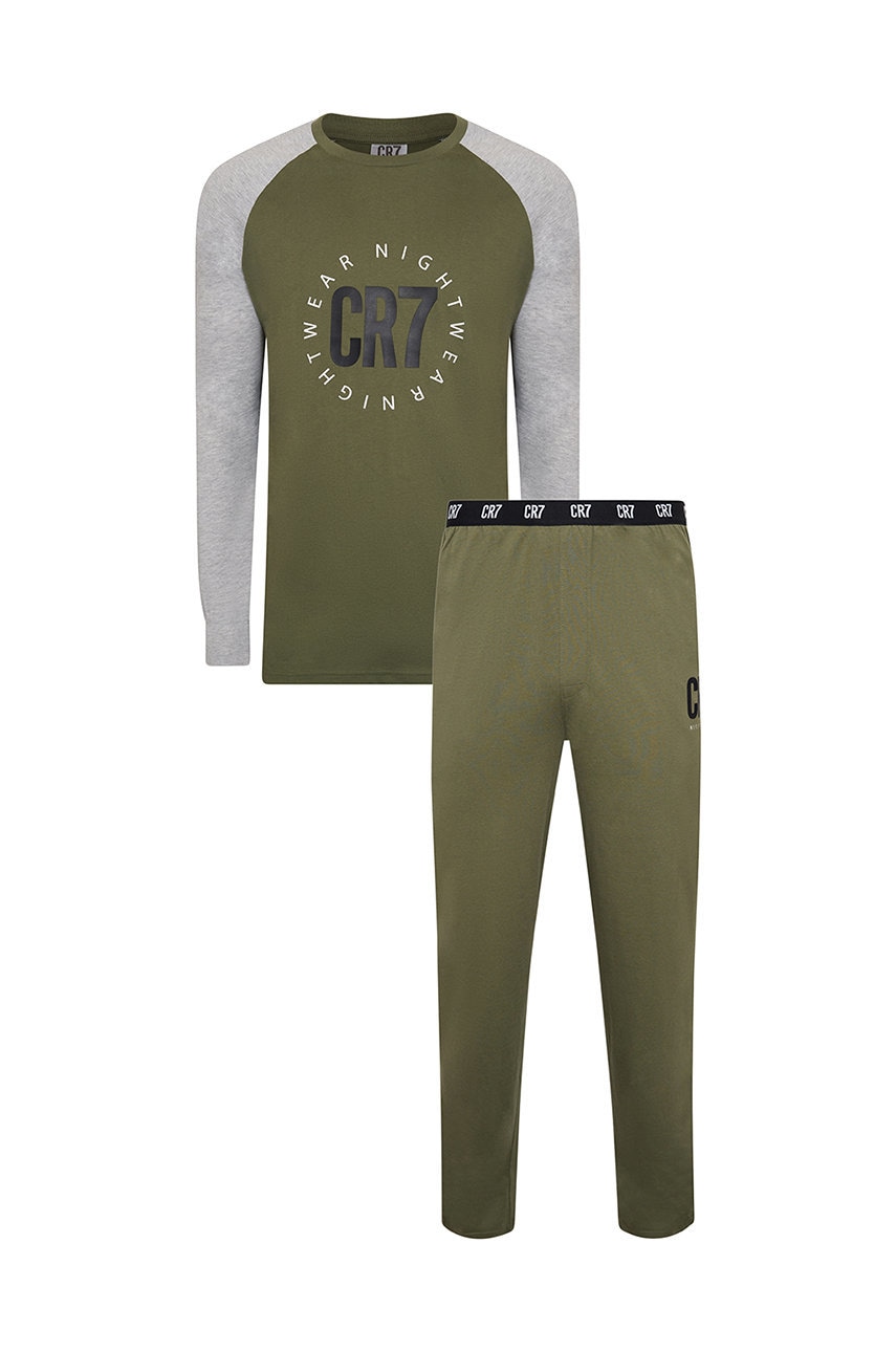 Cr7 cristiano ronaldo pijama barbati, culoarea verde, cu imprimeu