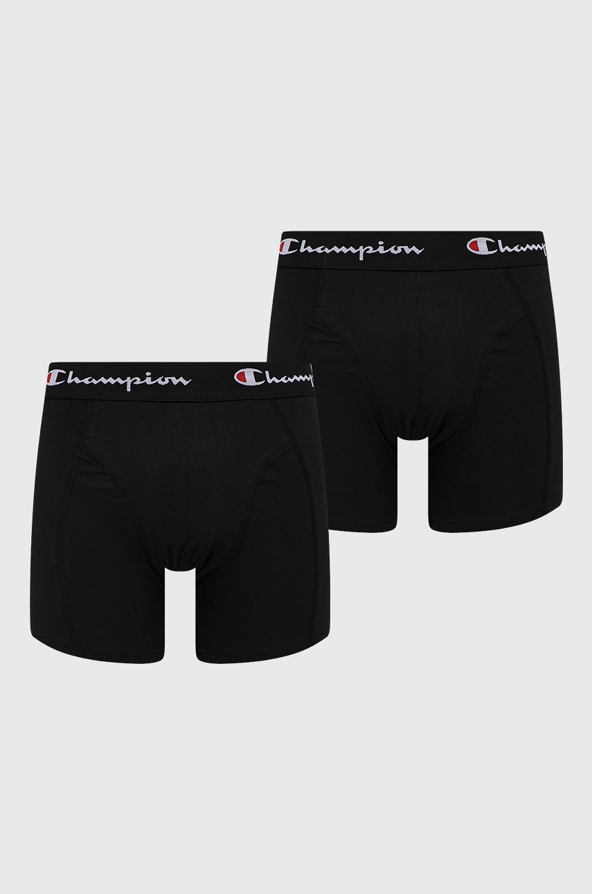 Levně Boxerky Champion 2-pack pánské, černá barva