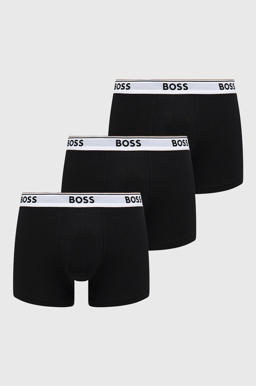Levně Boxerky BOSS 3-pack pánské, černá barva, 50475274