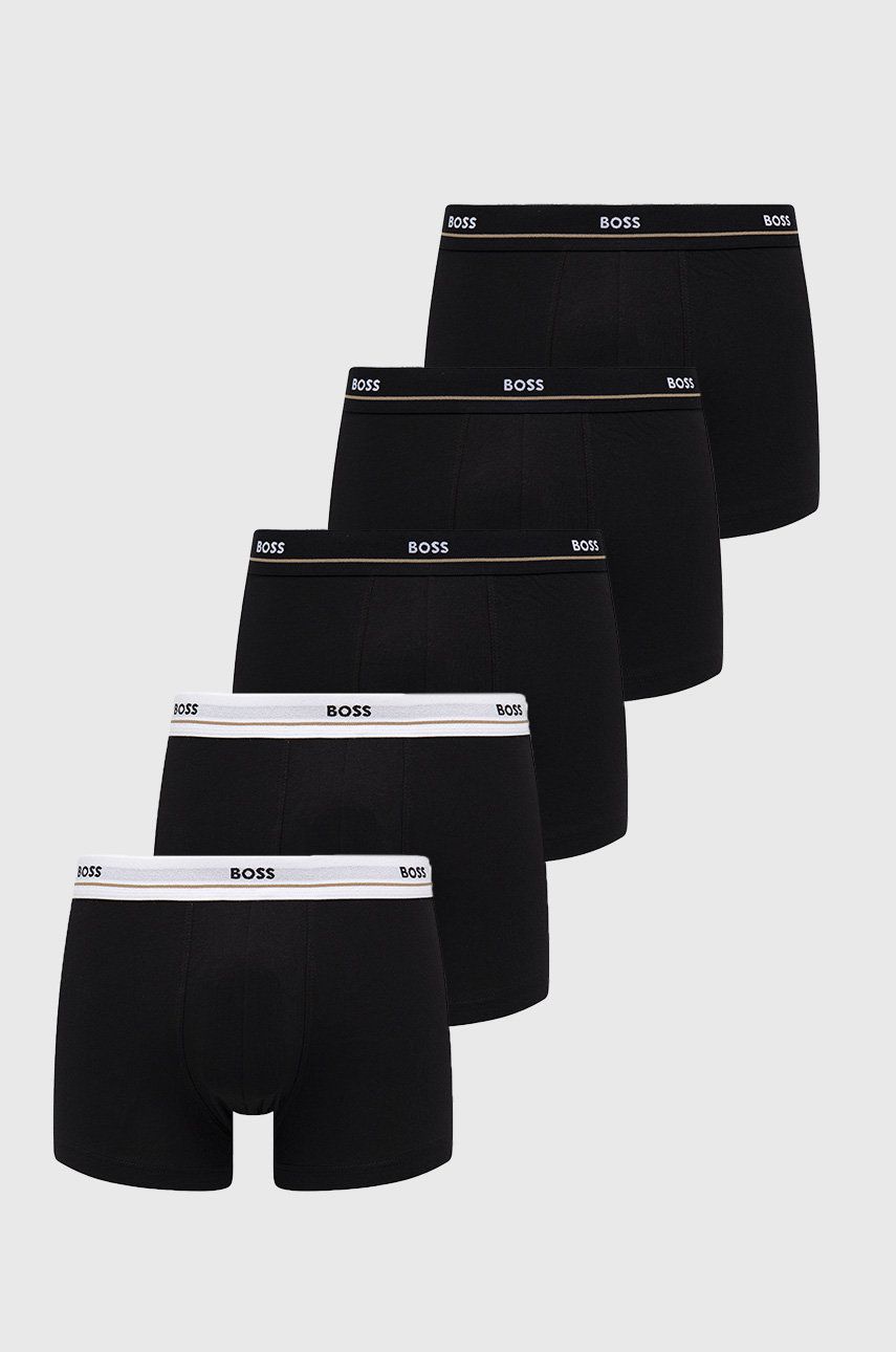 Levně Boxerky BOSS 5-pack pánské, černá barva, 50475275