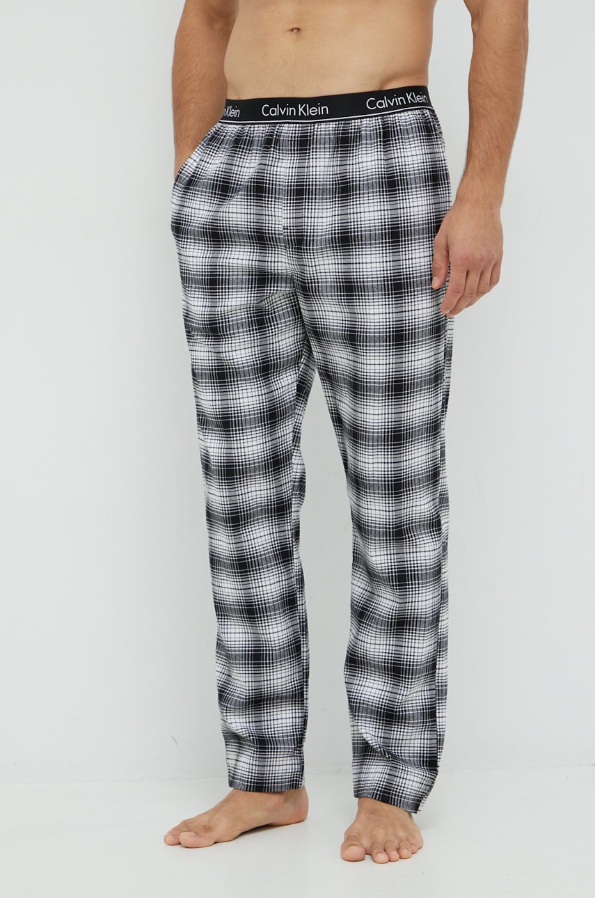 

Долнище на пижама Calvin Klein Underwear мъжко в черно с десен, Черен