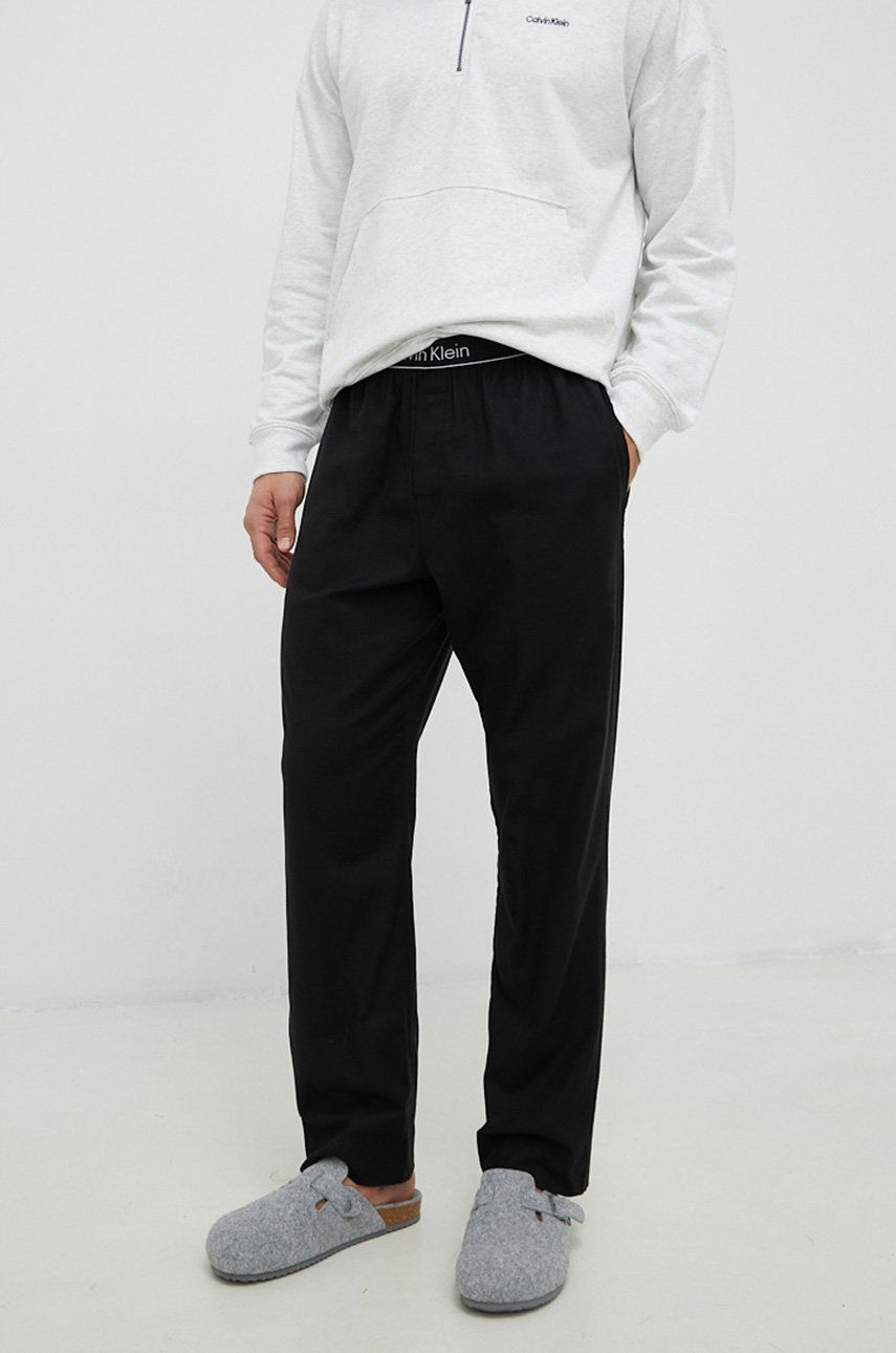 Pyžamové kalhoty Calvin Klein Underwear pánské, černá barva - černá -  98% Bavlna