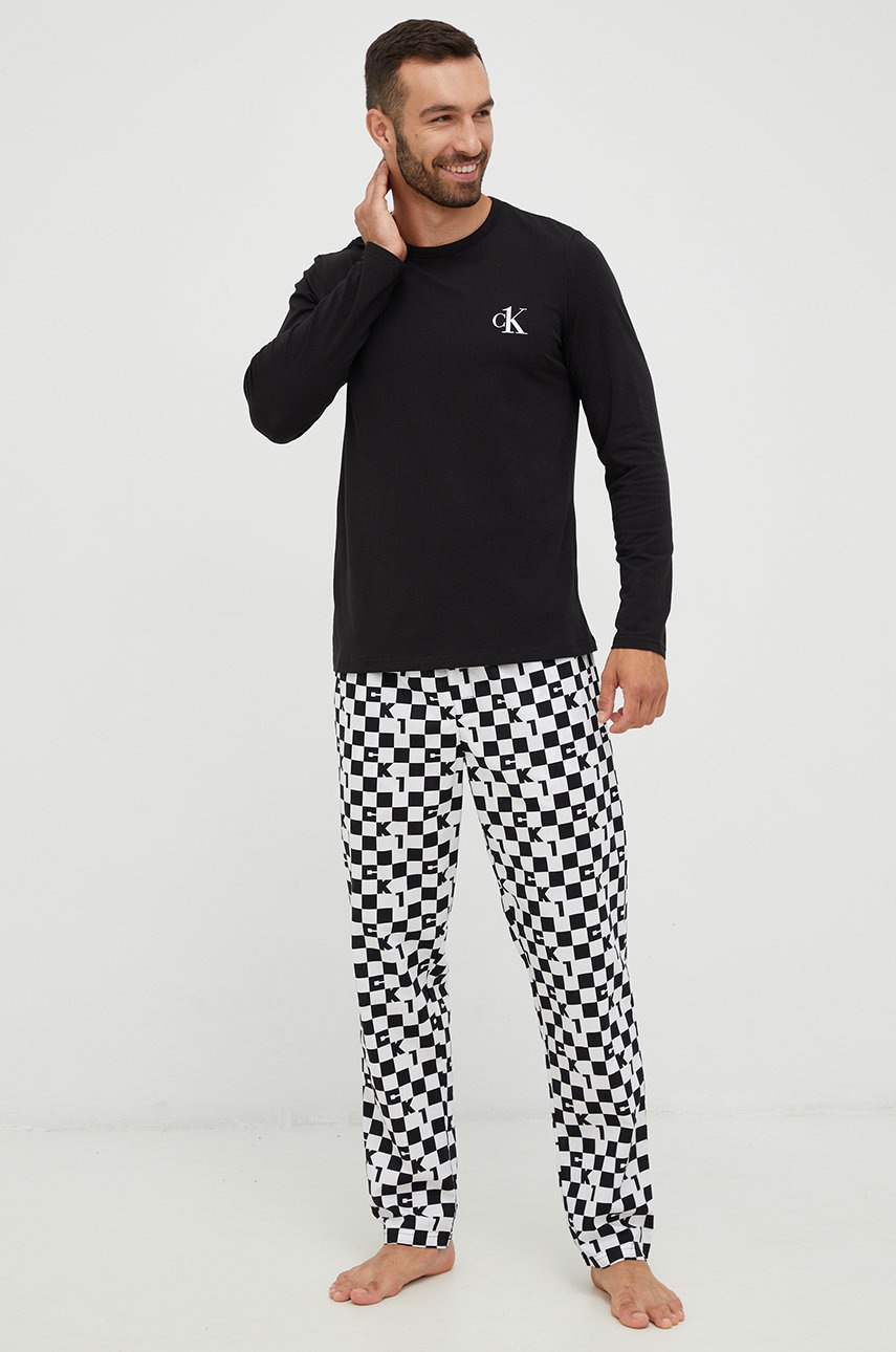 

Пижама Calvin Klein Underwear мъжка в бяло с принт, Бял