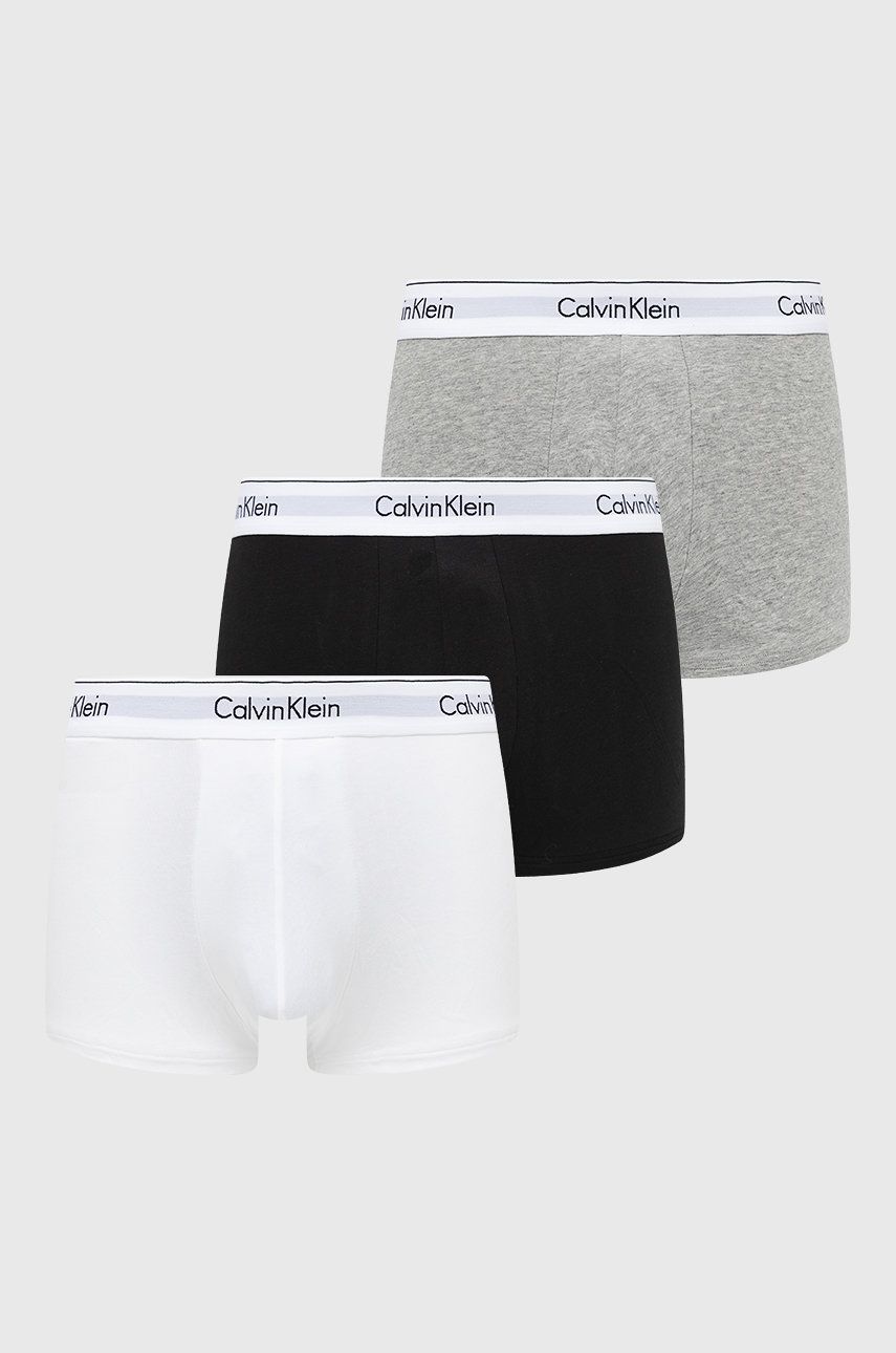 Levně Boxerky Calvin Klein Underwear pánské, šedá barva, 000NB2380A
