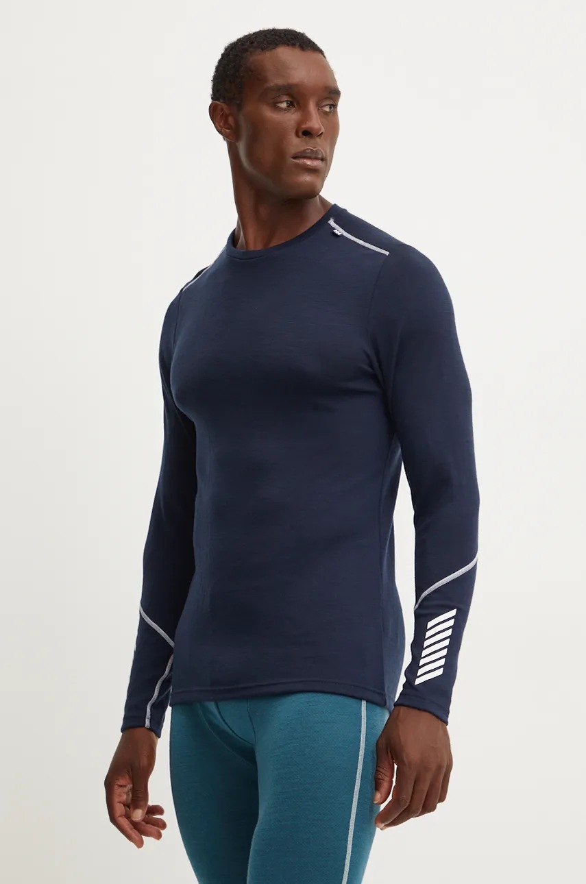 Helly Hansen longsleeve funcțional din lână LIFA MERINO culoarea albastru marin, 49364