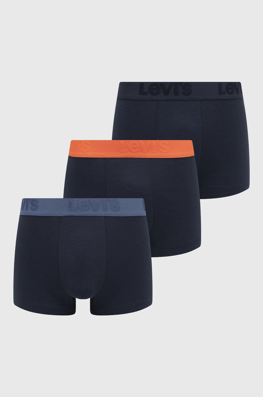 Levi's boxeri 3-pack barbati, culoarea albastru marin