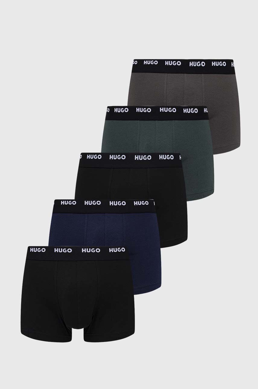 Boxerky HUGO 5-pack pánské, šedá barva, 50479944