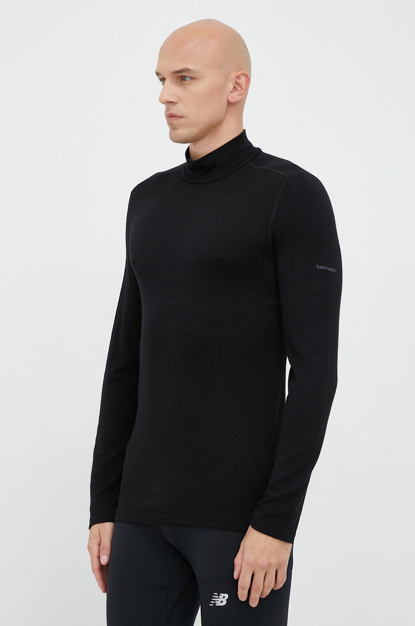 Icebreaker longsleeve funcțional 260 Tech culoarea negru