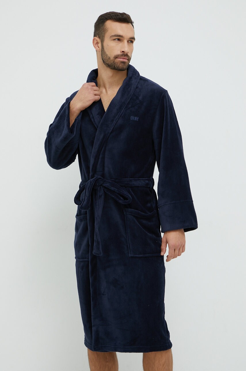 Dkny halat culoarea albastru marin