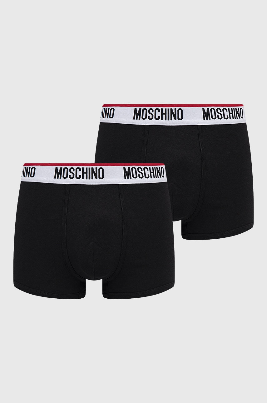 Moschino underwear boxeri 2-pack barbati, culoarea negru