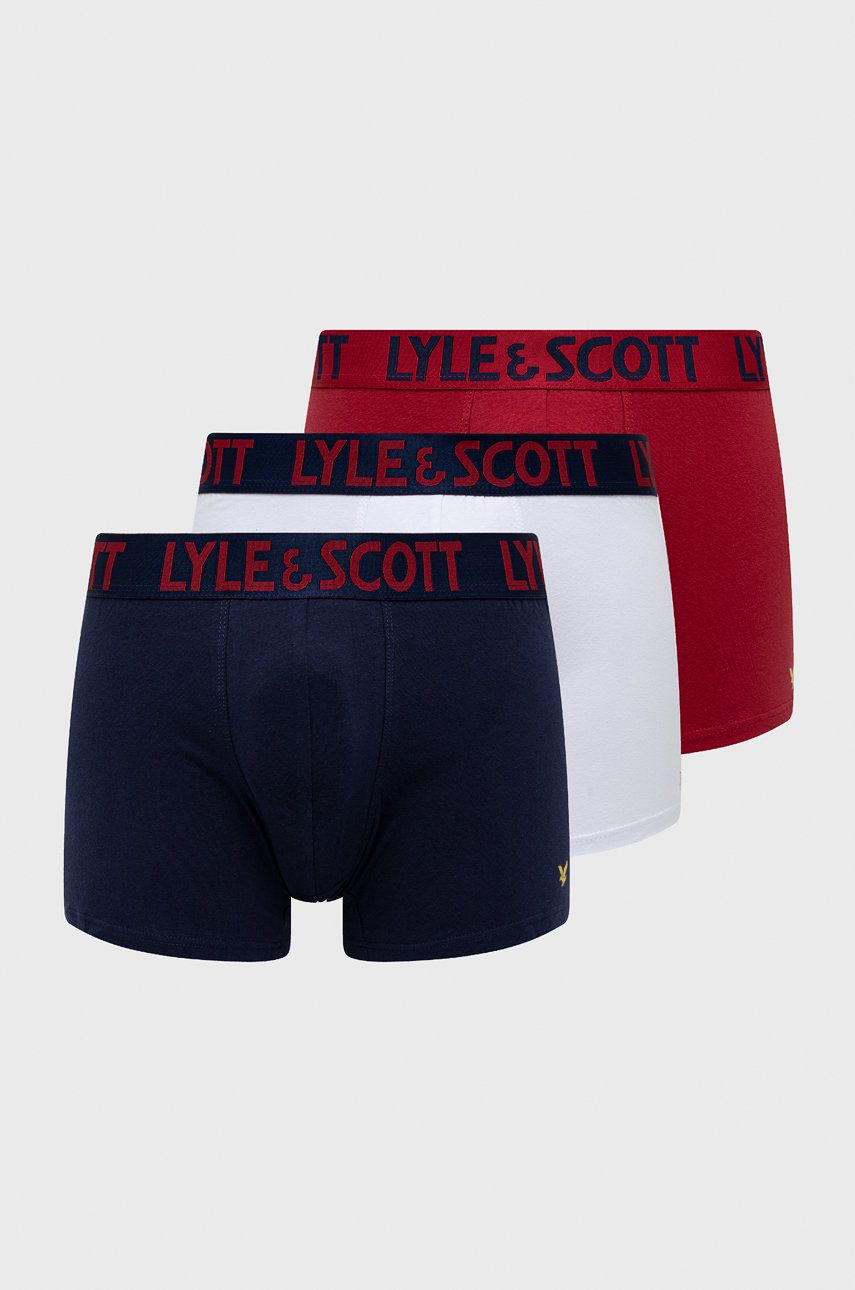 Boxerky Lyle & Scott 3-pack pánské - vícebarevná -  95% Bavlna