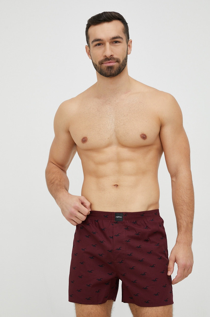 

Памучни Боксерки Hollister Co. (4 броя) в червено, Червен