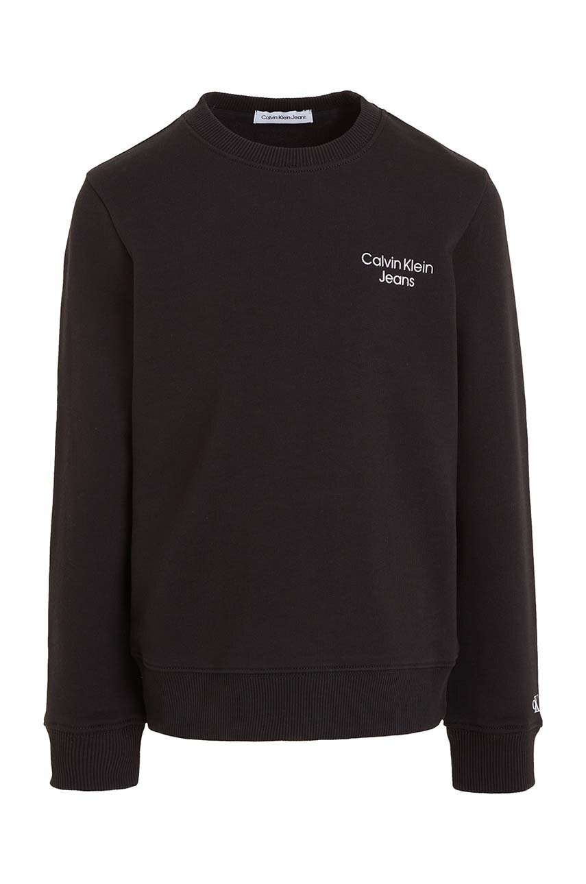 Детская кофта Calvin Klein Jeans цвет чёрный с принтом