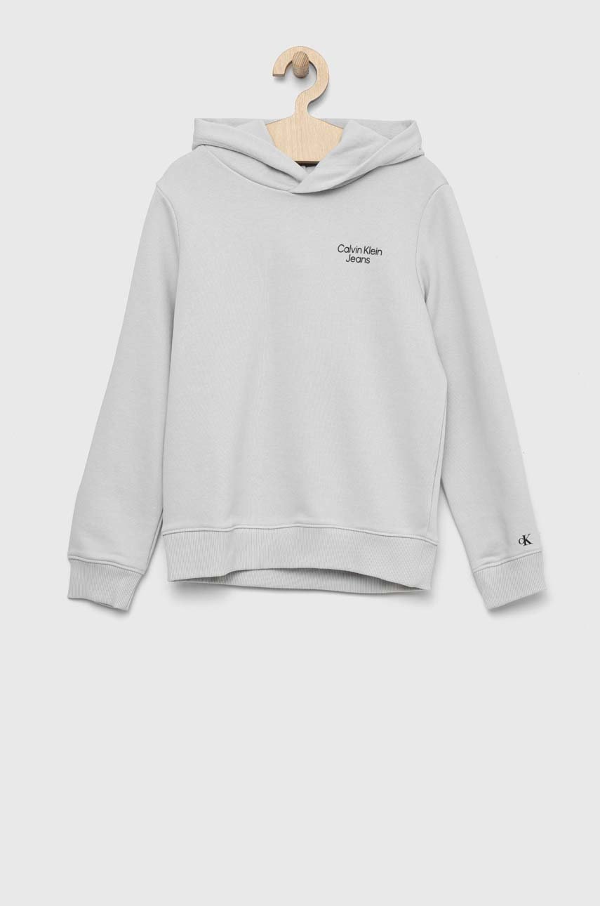 

Детски суичър Calvin Klein Jeans в сиво меланж на, Сив