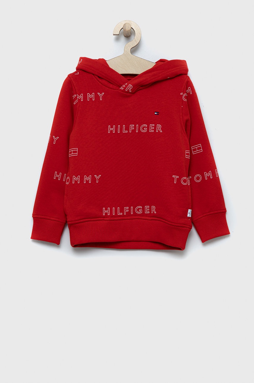 

Детски суичър Tommy Hilfiger в червено с принт, Червен