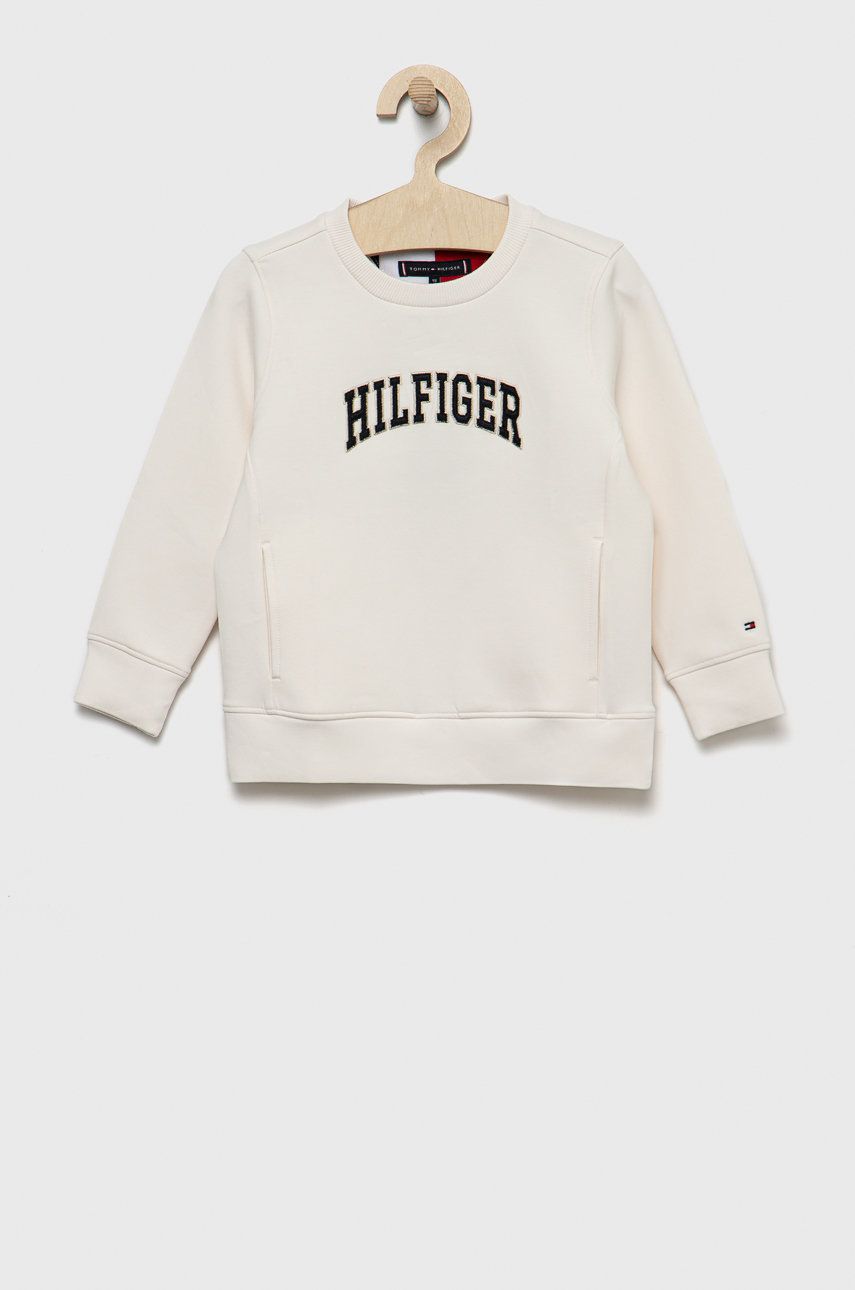 Tommy Hilfiger bluza dziecięca kolor biały z aplikacją