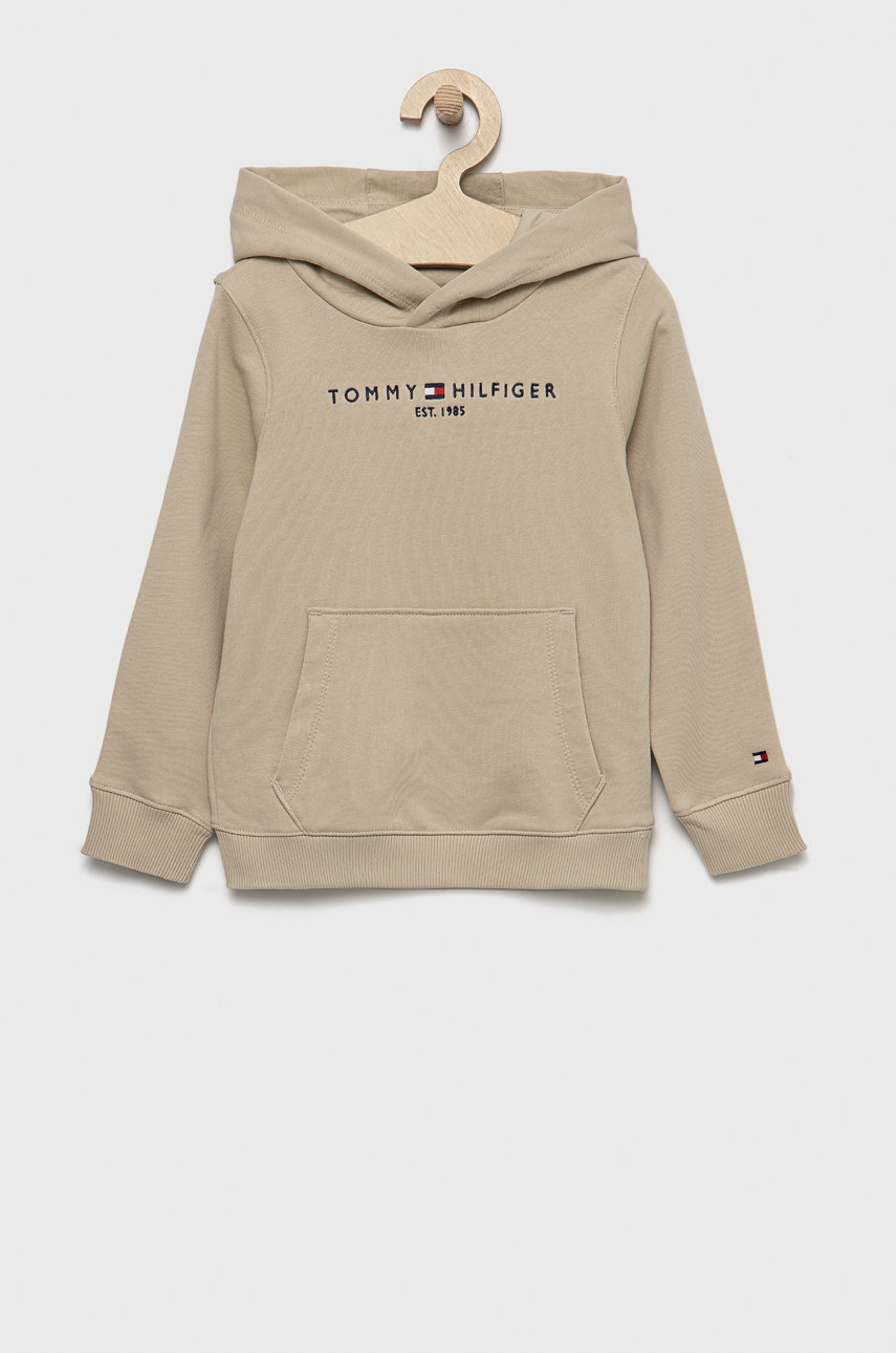 

Детски памучен суичър Tommy Hilfiger в бежово с апликация, Бежов