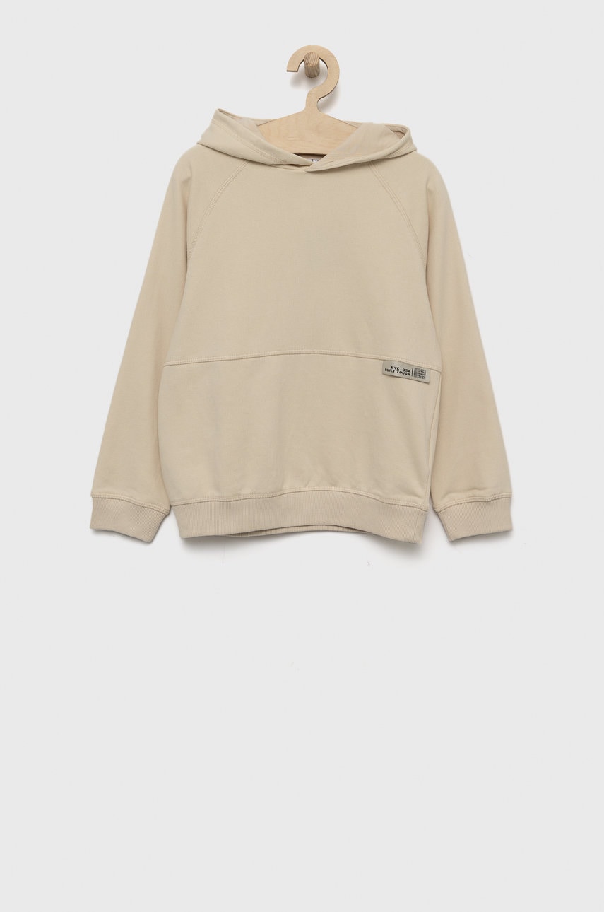 Name It bluza copii culoarea bej, neted