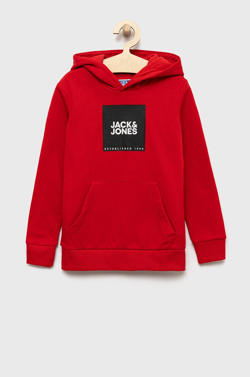 

Детски суичър Jack & Jones в червено с принт, Червен