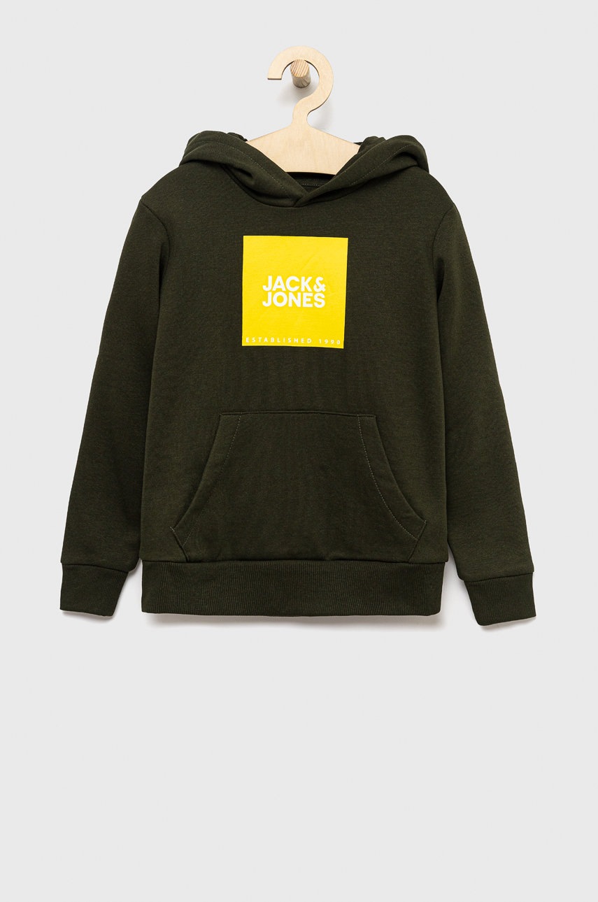 

Детски суичър Jack & Jones в зелено с принт, Зелен