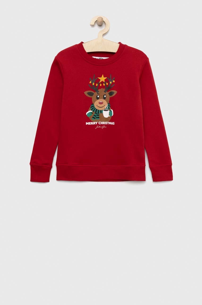 

Детски суичър Jack & Jones в червено с принт, Червен
