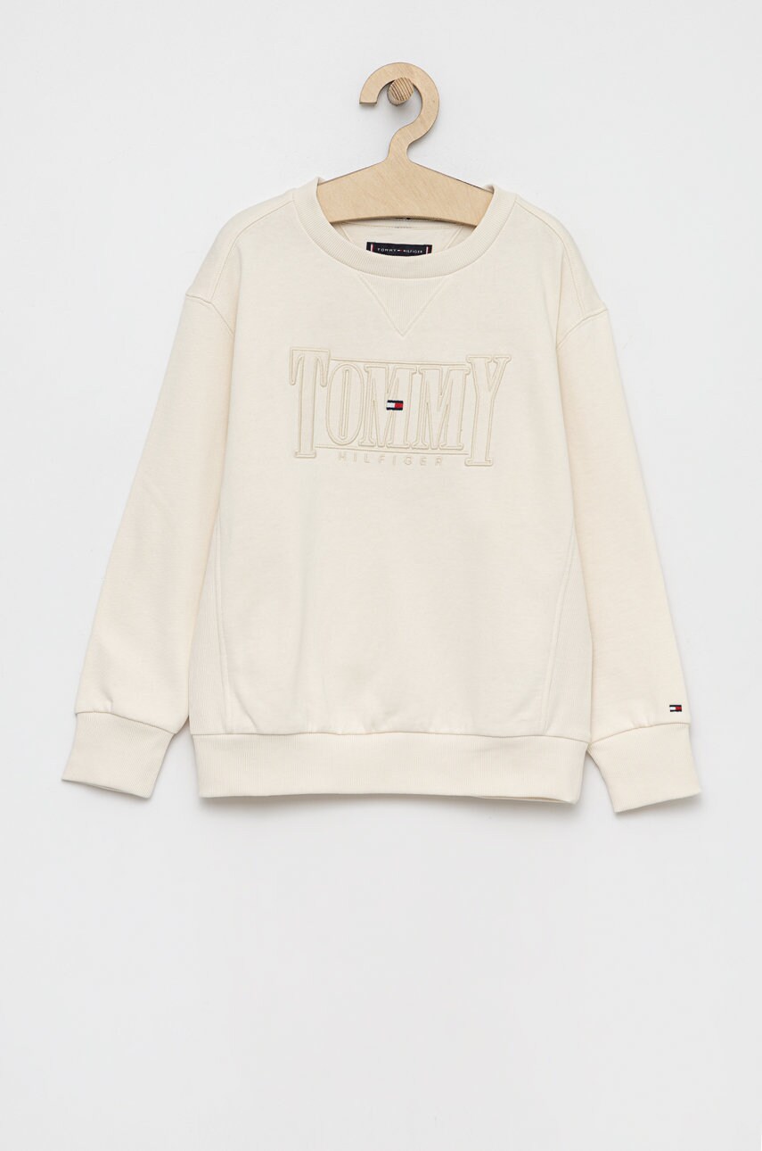

Дитяча кофта Tommy Hilfiger колір бежевий з аплікацією