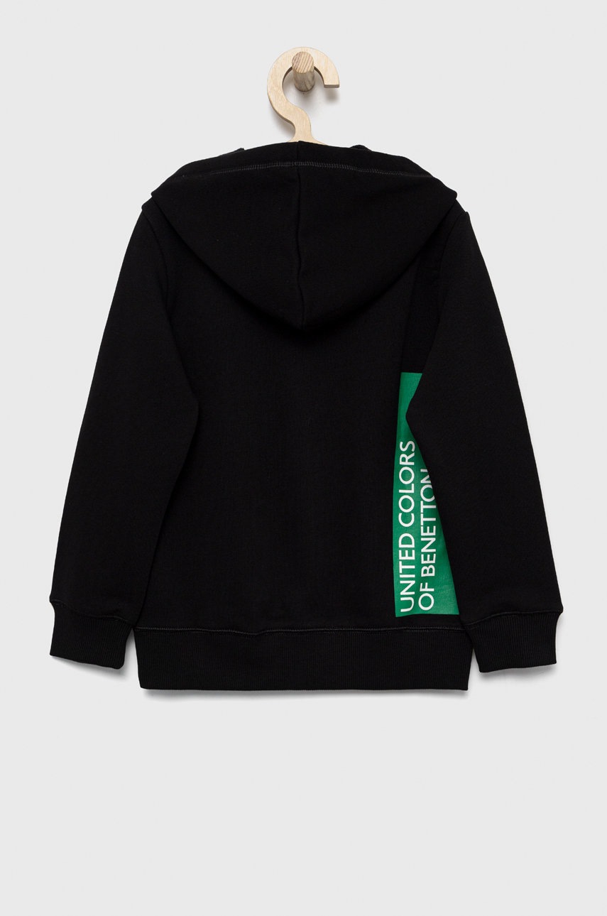

Дитяча бавовняна кофта United Colors of Benetton колір чорний з аплікацією