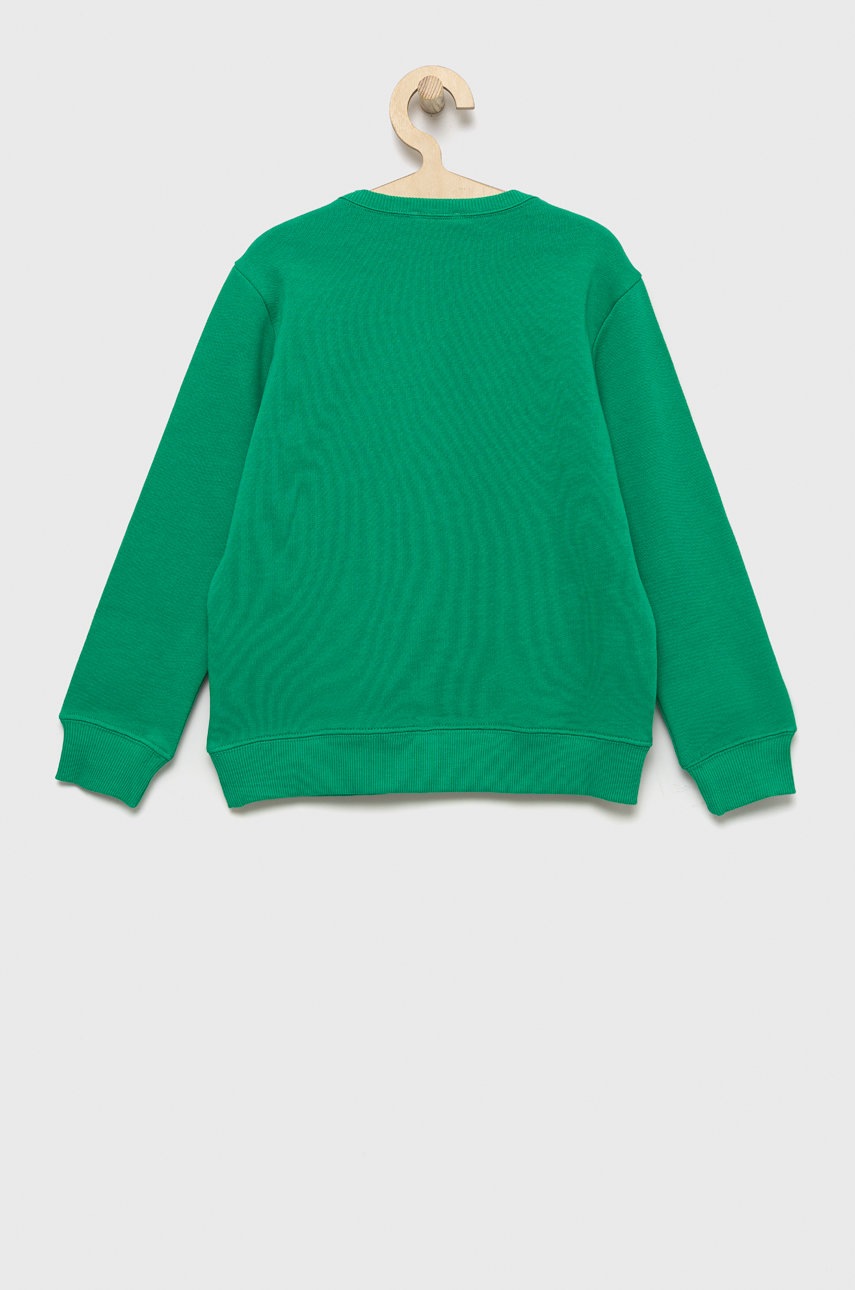 

Детская хлопковая кофта United Colors of Benetton цвет зелёный узор