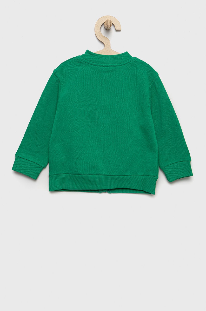 

Детская хлопковая кофта United Colors of Benetton цвет зелёный с принтом