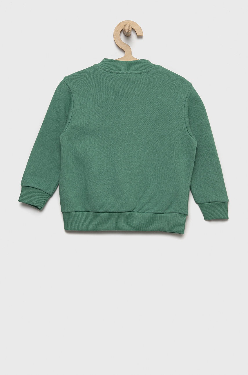 

Детская хлопковая кофта United Colors of Benetton цвет зелёный с принтом