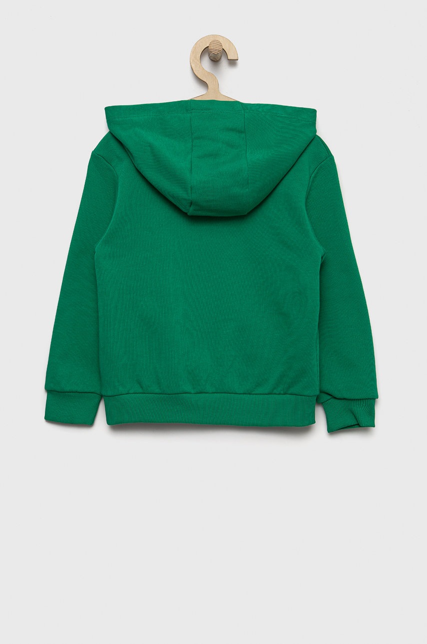 

Детская хлопковая кофта United Colors of Benetton цвет зелёный с аппликацией