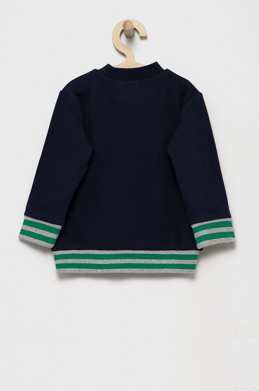 

Дитяча бавовняна кофта United Colors of Benetton колір синій з аплікацією