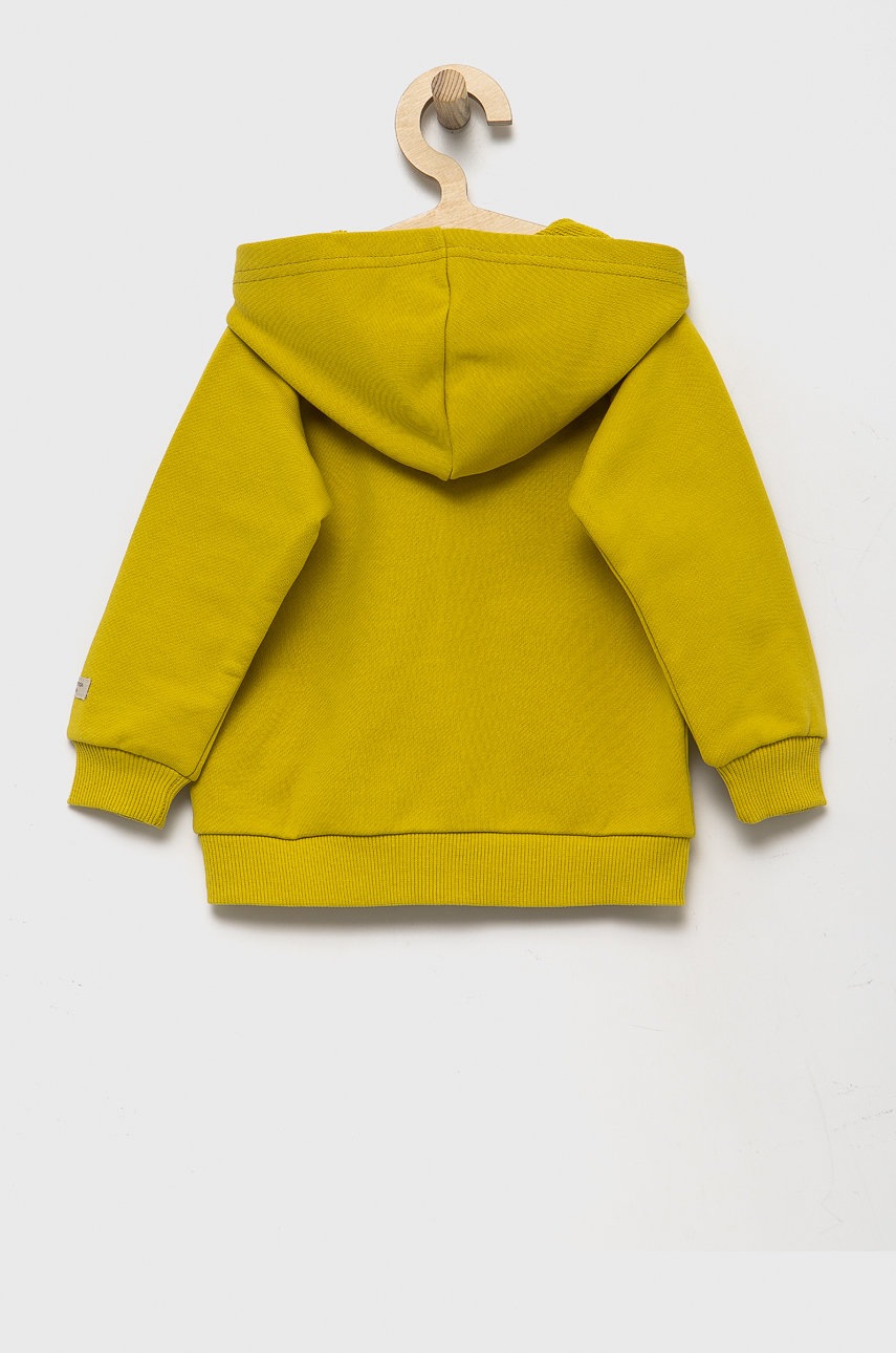 

Детская хлопковая кофта United Colors of Benetton цвет зелёный однотонная